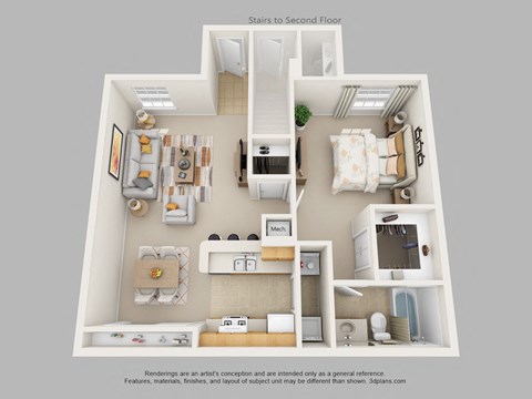 One Bedroom One Bath Floor Plan